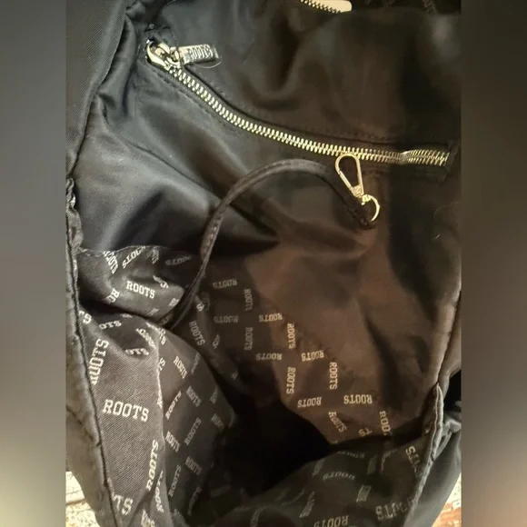 Roots Black Quilted Backpack with Zipper - Picture 6 of 6